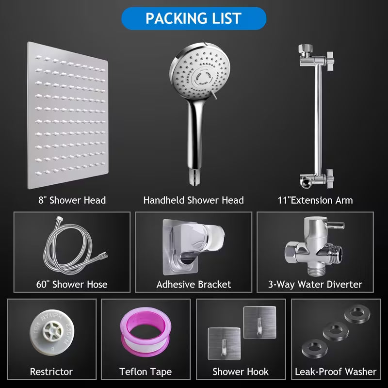 10-Inch Rainfall Shower System with Handheld Shower