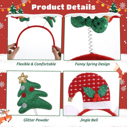 Santa’s Festive Holiday Headbands set