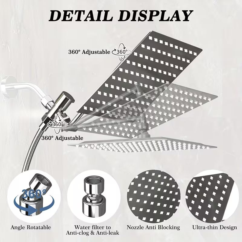 10-Inch Rainfall Shower System with Handheld Shower