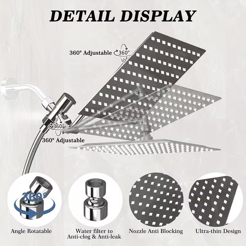 10-Inch Rainfall Shower System with Handheld Shower