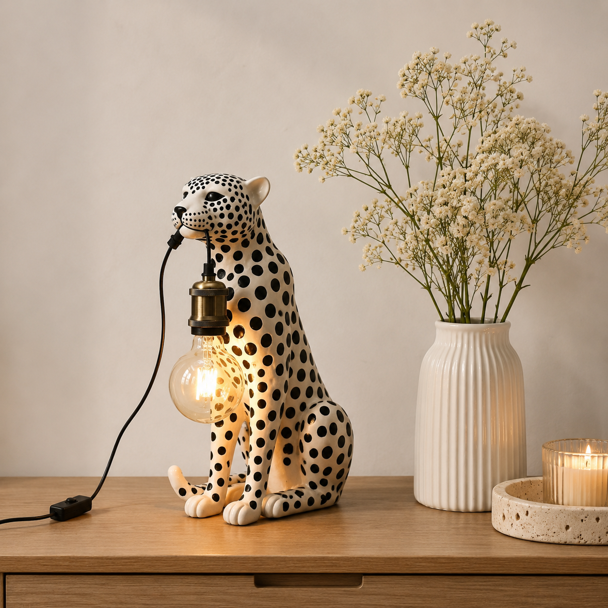 Leopard Table Lamp - Modern Animal Accent Lamp | Flash Nab